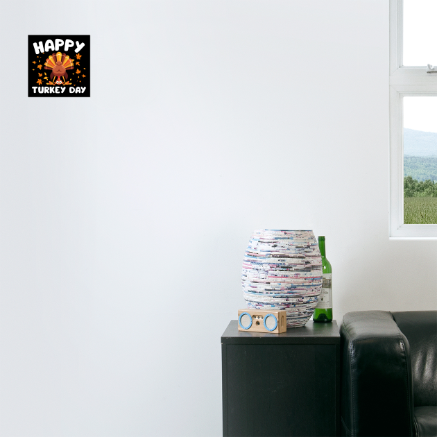 Playful Happy Turkey Day Cartoon by Creatifly Graphic Tees